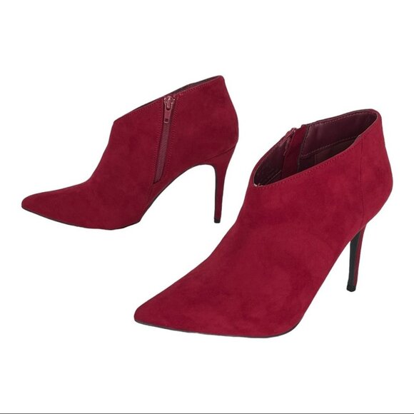 Journee Collection Demmi Red Microfiber Heeled Womens Shooties Size 9M - Picture 10 of 12